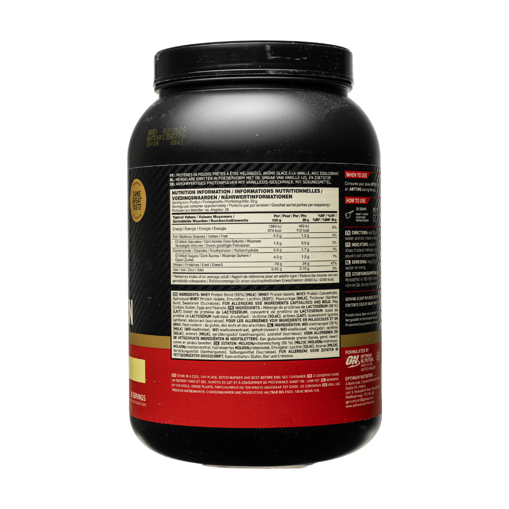 Optimum Nutrition Gold Standard Whey – Vanilla Ice Cream, 780 g – bilde 2
